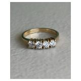 Gold Toned Ring with Quartz
