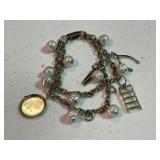 Vintage Double Row Charm Bracelet