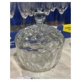 Diamond Cut Crystal Candy Dish & Lid
