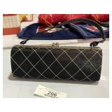 Vintage Black & White Stitched Clutch Purse