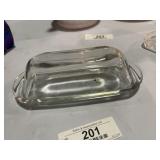 Vintage Clear Glass Butterdish & Lid