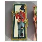 Vintage Toy Soldier Wood Cabinet Wood Box & Lid