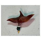 Carved Mallard Duck Brooch