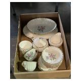 22 Piece Vintage Gold Trim Dishes