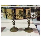 Solid Brass Twist Candelabras