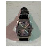 Black Leather Band Wrist Watch