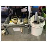Tub & Bucket of Cleaning Supplies