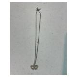 Double Heart Rhinestone Necklace