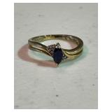 Sterling Silver Marquis Sapphire Ring