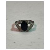 Sterling Silver Vintage Onyx Ring