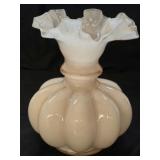 Vintage Fenton Ruffled Melon Vase