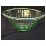 Vintage Uranium Pillar Optic Glass Bowl