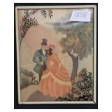 Vintage Framed Convex Glass Reverse Silhouette