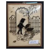 Vintage Framed Convex Glass Reverse Silhouette