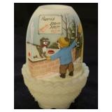 Fenton Hand Painted Uranium Custard Fairy Lamp