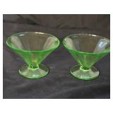 Two Vintage Uranium Federal Glass Sherbets