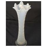 Vintage Fenton Diamond Point Columns Swung Vase