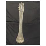 Vintage L.E. Smith Clear Glass Swung Vase