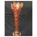 Fenton Iridescent Carnival Glass Swung Vase