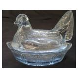 Vintage Fenton Forget ME Not Blue Hen on Nest