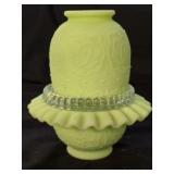 Vintage Fenton Satin Uranium Custard Fairy Lamp