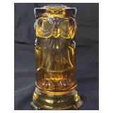 Vintage Mosser Amber Owl Fairy Lamp