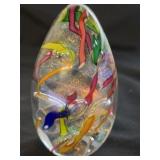 Glass Eye Egg Paperweight