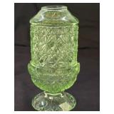 Vintage Wilkerson Uranium Glass Fairy Lamp