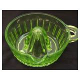 Vintage Uranium Glass Juicer w/Handle