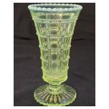 Vintage Imperial Glass Beaded Block Uranium Vase