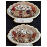 Set of Two Shell Art Floral Pieces