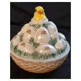 Westmoreland Iridescent Chick on Nest Egg Basket