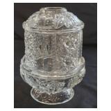Indiana Glass Stars & Bars Clear Fairy Lamp