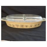 Pyrex Promo Dandelion Duet Divided Casserole