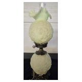 Fenton Satin Custard Poppy Gone with the Wind Lamp