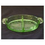 Vintage Jeannette Uranium Divided Relish Dish