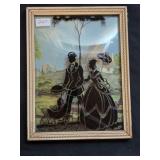 Vintage Framed Convex Glass Reverse Silhouette