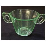 Vintage Uranium Glass Open Sugar Bowl