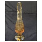Vintage Indiana Glass Amber Swung Vase