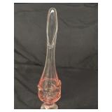 Vintage Viking Glass Pink Thistle Swung Vase