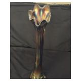 Vintage Fenton Cobalt Carnival Ribbed Swung Vase
