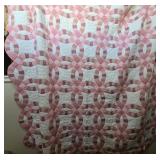 Pink Double Wedding Ring Quilted Comforter