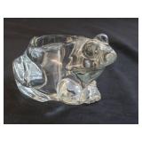 Vintage Indiana Glass Clear Frog Candle Holder