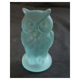 Vintage Mosser Blue Frosted Owl Figure