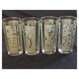 Set of 4 Vintage Libbey Glass Four Season Tumblers