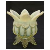 Davidson Pearline Vaseline Glass Spill Vase