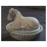 Rosso Satin Smoke Horse on Nest