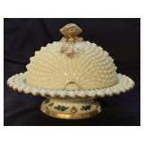 Northwood Custard Glass Argonaut Butter Dish