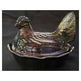 Vintage Fenton Carnival Hen on Nest