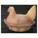 Vintage Fenton Hand Painted Hen on Nest